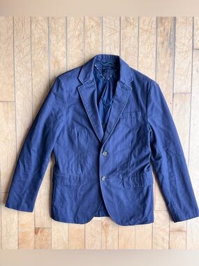 Tommy Hilfiger Collegiate Preppy Classic Navy Two‑Button Blazer Size Medium